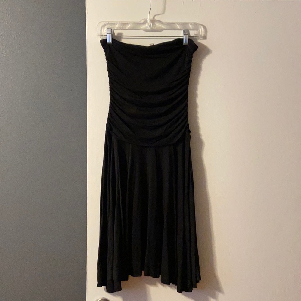 Strapless black dress